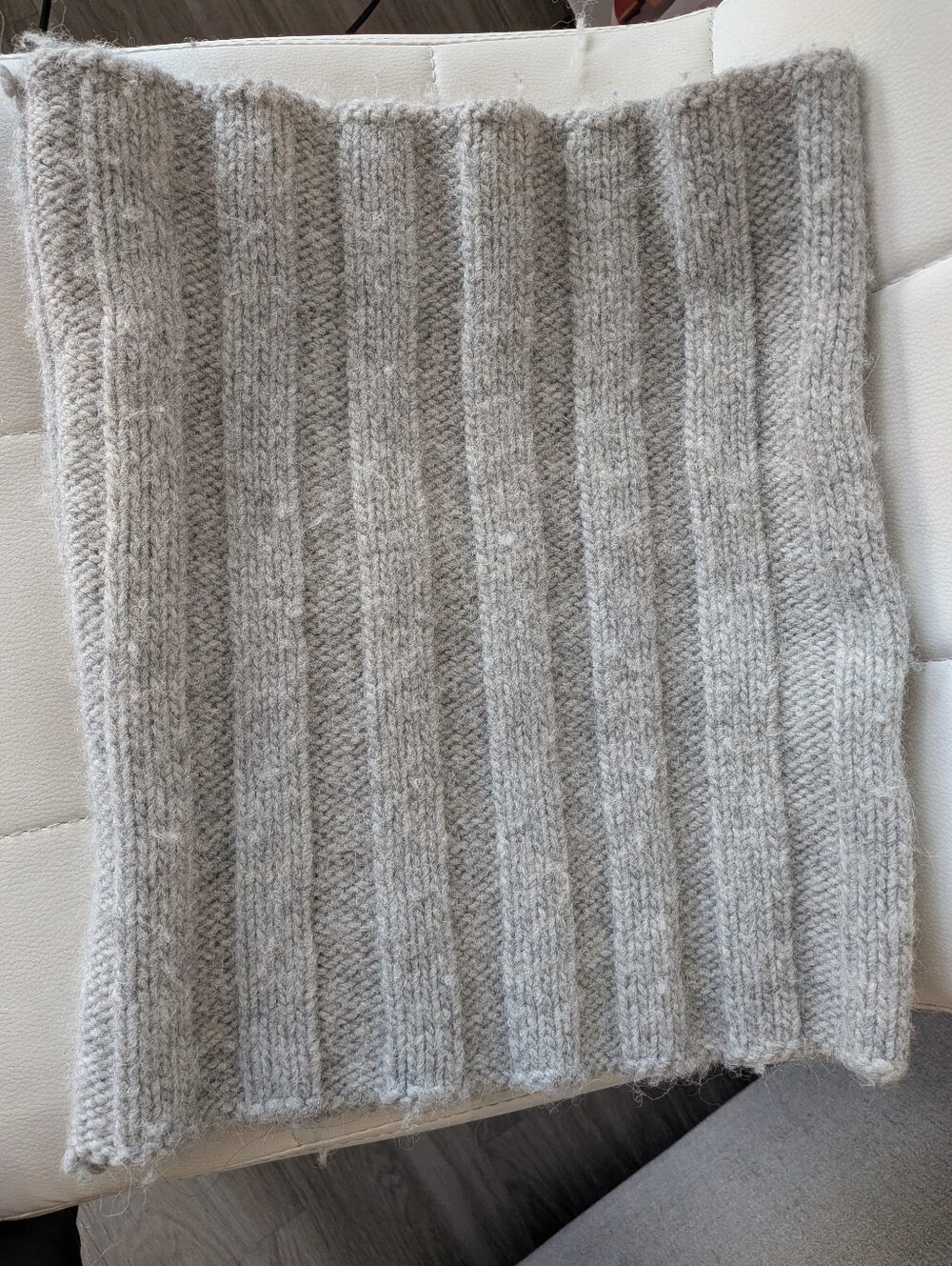 Banana Republic Heather Gray Ribbed Knit Scarf Alpaca Wool Blend